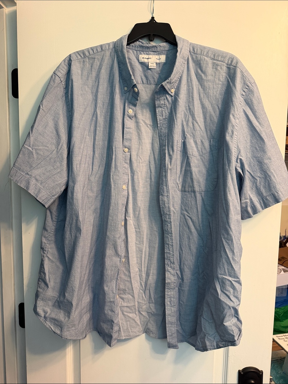Old Navy Light Blue Short Sleeve Button-Down Shirt